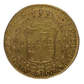 Moneda Fernando VII 8 Escudos Oro 1816 Lima JP 26,69g