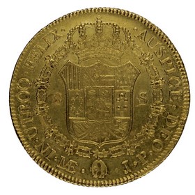 Moneda Fernando VII 8 Escudos Oro 1821 Lima JP 26,96g