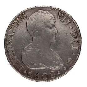 Moneda Fernando VII 8 Reales Plata 1808 Sevilla CN 26,94g