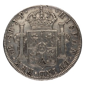 Moneda Fernando VII 8 Reales Plata 1810 Lima JP 26,66g