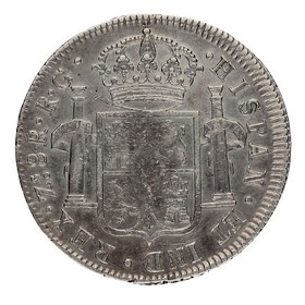 Moneda Fernando VII 8 Reales Plata 1821 Zacatecas RG 26,43g