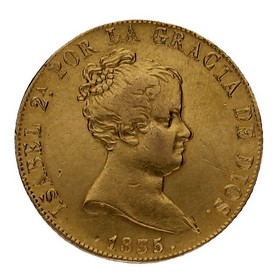Moneda Isabel II 80 Reales Oro 1835 Madrid CR 6,77g