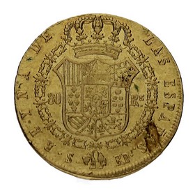 Moneda Isabel II 80 Reales Oro 1840 Sevilla RD 6,64g