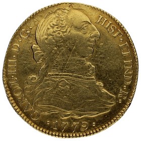 Moneda Carlos III 4 Escudos Oro 1779 Popayan SF 13,43g