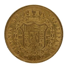 Moneda Isabel II 80 Reales Oro 1845 Madrid CL 6,65g