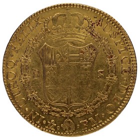 Moneda Carlos IV 8 Escudos Oro 1793 México FM 27,06g