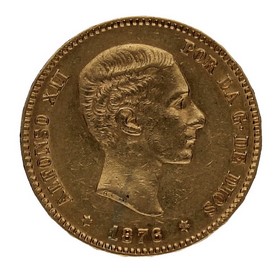 Moneda Alfonso XII 25 Pesetas Oro 1876 8,04g