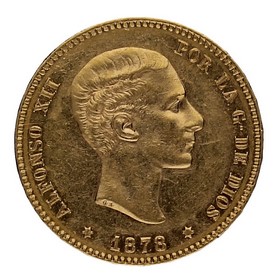 Moneda Alfonso XII 25 Pesetas Oro 1878 8,05g