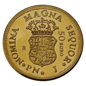 Moneda 50 Euros  150 años desaparición Escudos Oro 2018 3,37g