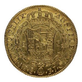 Moneda Carlos IV 8 Escudos Oro 1804 Santiago FJ 26,96g