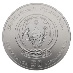 Moneda Ruanda 50 Francos Ruandeses Nautical Ounce Plata 2018 1oz