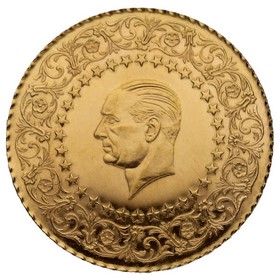 Moneda Turquía 250 Kurush Oro 1969 17,43g
