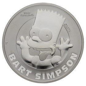 Moneda Tuvalu 1 Dollar Bart Simpson Plata 2022 1oz
