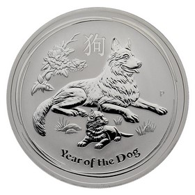 Moneda Australia 1 Dollar Año del Perro Plata 2018 1oz