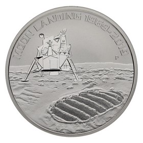 Moneda Australia 1 Dollar Aterrizaje en la Luna Plata 2019 1oz