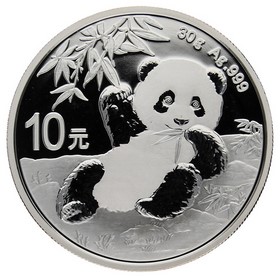 Moneda China 10 Yuans Panda Plata 2020 30g