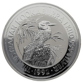 Moneda Australia 30 dollars Kookaburra  Plata 1992 1Kg