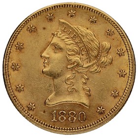 Moneda Estados Unidos 10 Dollars Eagle Oro 1880 16,70g