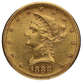 Moneda Estados Unidos 10 Dollars Eagle  Oro 1888 16,71g