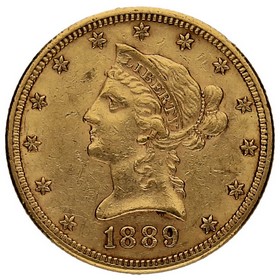 Moneda Estados Unidos 10 Dollars Eagle Oro 1889 16,69g