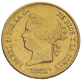 Moneda Filipinas 4 Pesos Oro 1865 6,73g