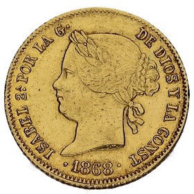 Moneda Filipinas 4 Pesos Oro 1868 6,77g
