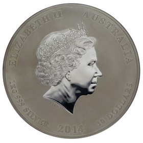 Moneda Australia 30 dollars Año del Caballo Plata 2014 1Kg