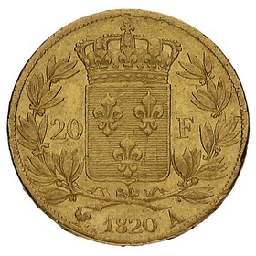 Moneda Francia 20 Francos Oro 1820 6,40g
