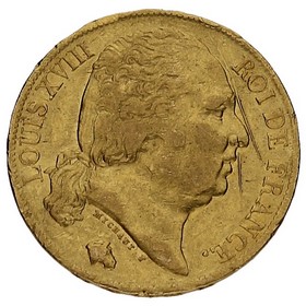 Moneda Francia 20 Francos Oro 1820 6,40g