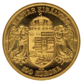 Moneda Hungría 100 Coronas Oro 1908 33,92g