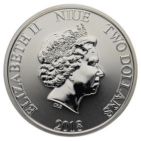 Moneda Niue 2 Dollars Mickey Mouse año del perro Plata 2018 1oz