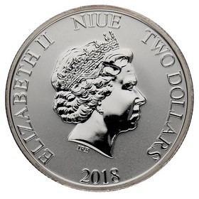 Moneda Niue 2 Dollars Tortuga Plata 2018 1oz