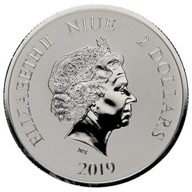 Moneda Niue 2 Dollars Año del Perro Plata 2019 1oz