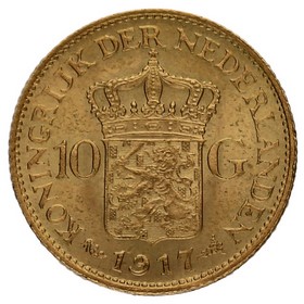 Moneda Países Bajos 10 Florines Oro 1917 6,73g