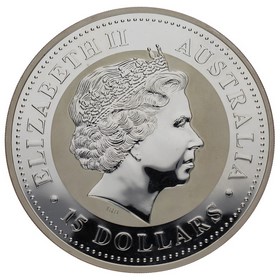Moneda Australia 15 dollars Año del Perro Plata 2006 1/2Kg