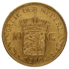 Moneda Países Bajos 10 Florines Oro 1912 6,70g