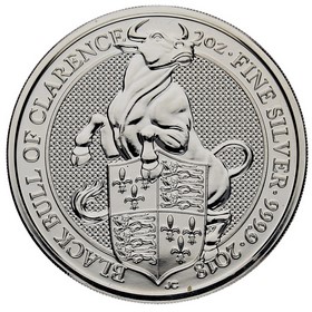 Moneda Reino Unido 5 Pounds Black Bull of Clarence Plata 2018 2oz