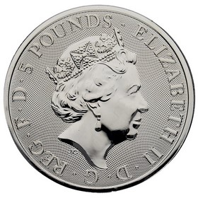 Moneda Reino Unido 5 Pounds Black Bull of Clarence Plata 2018 2oz