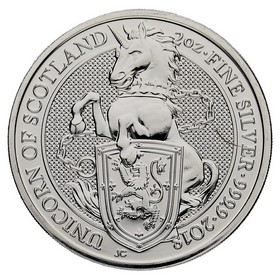 Moneda Reino Unido 5 Pounds Unicorn of Scotland Plata 2018 2oz