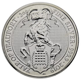 Moneda Reino Unido 5 Pounds Yale of Beaufort Plata 2019 2oz