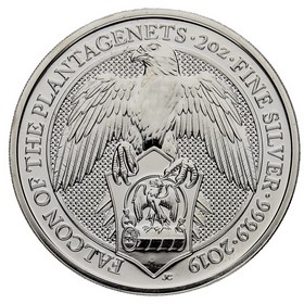 Moneda Reino Unido 5 Pounds Falcon of the Plantagenets Plata 2019 2oz