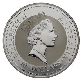 Moneda Australia 10 Dollars Kookaburra Plata 1997 10oz
