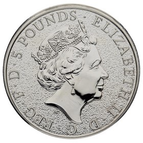 Moneda Reino Unido 5 Pounds Red Dragon of Wales Plata 2017 2oz