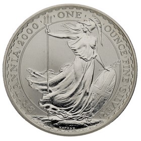 Moneda Reino Unido 2 Pounds Britannia Plata 2000 1oz