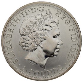 Moneda Reino Unido 2 Pounds Britannia Plata 2002 1oz