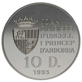 Moneda Andorra 10 Diners Protegim La Natura Plata 1993 1oz