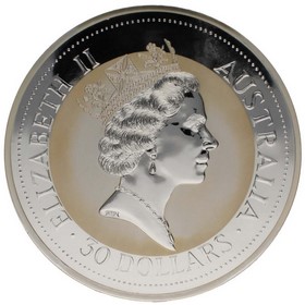 Moneda Australia 30 Dollars Kookaburra Plata 1993 1Kg
