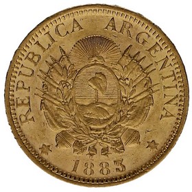 Moneda Argentina 5 Pesos Oro 1883 8,06g
