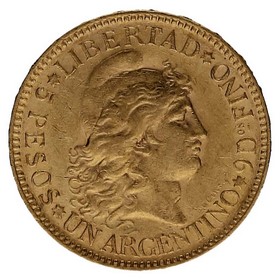 Moneda Argentina 5 Pesos Oro 1886 8,05g