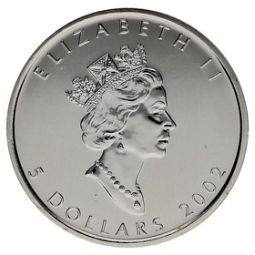 Moneda Canadá 5 Dollars Maple Leaf Coloreada Otoño Plata 2002 1oz